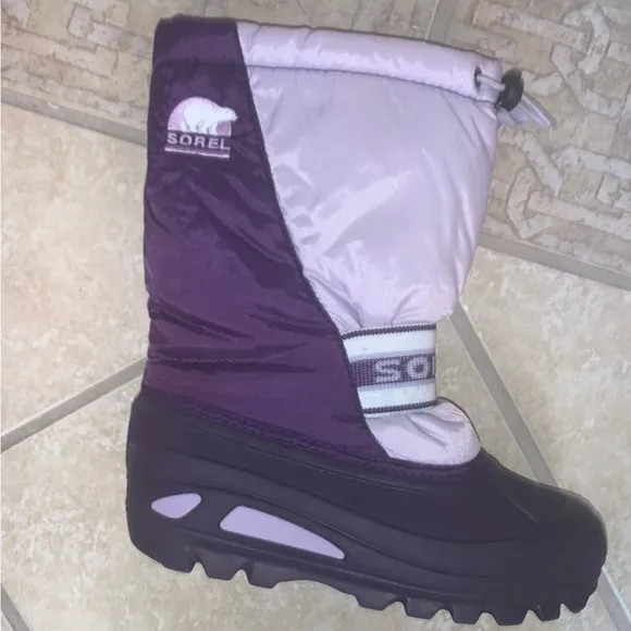 🔥 SOREL snow winter purple boots youth girls size 3
