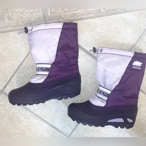 🔥 SOREL snow winter purple boots youth girls size 3