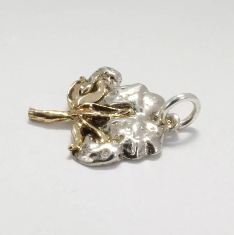14kt. Gold and Sterling Silver Cotton Boll Charm