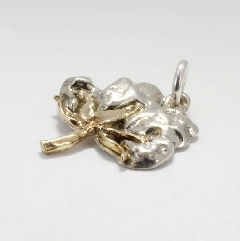 14kt. Gold and Sterling Silver Cotton Boll Charm