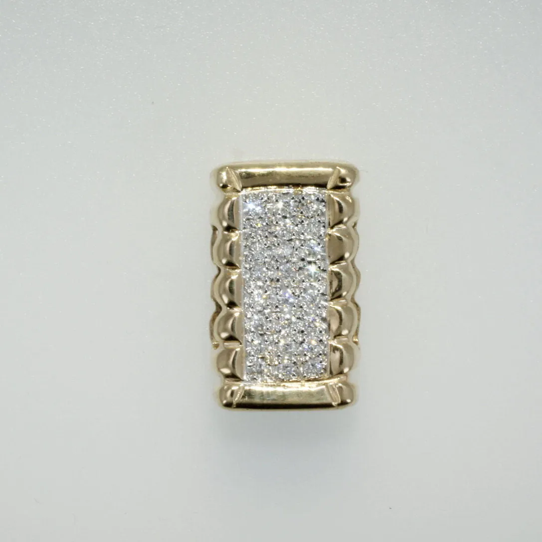 14kt Gold Diamond Cotton Bale Slide Pendant for Omega Chain