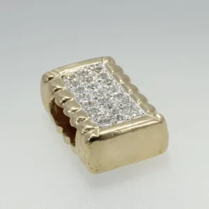 14kt Gold Diamond Cotton Bale Slide Pendant for Omega Chain