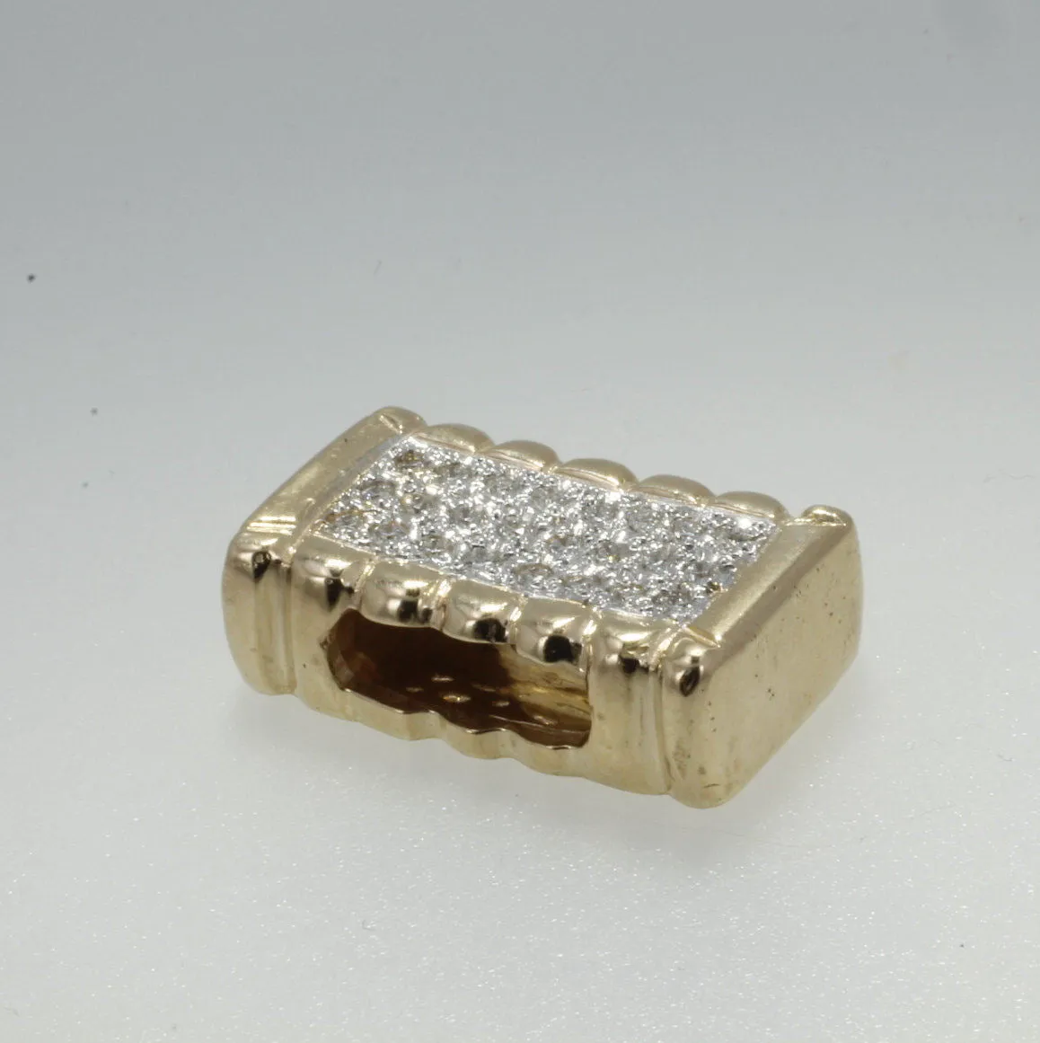14kt Gold Diamond Cotton Bale Slide Pendant for Omega Chain