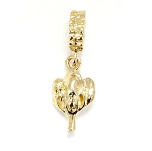 14kt Gold Vermeil Small Cotton Boll Slide Charm