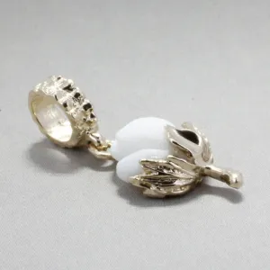 14kt Yellow Gold Cotton Boll for Modular Style Slide Bracelet