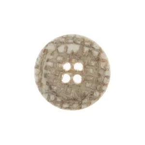 15mm Eco Button | 4 Hole | Jute | Natural