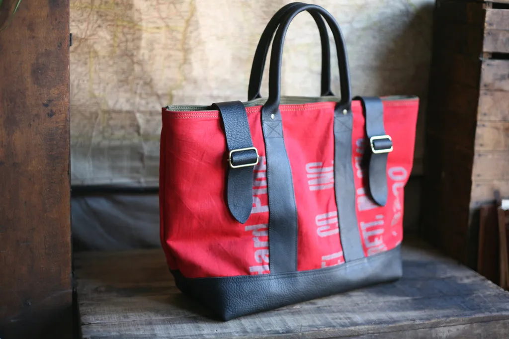 1950's era Canvas and Leather Carryall - SOLD
