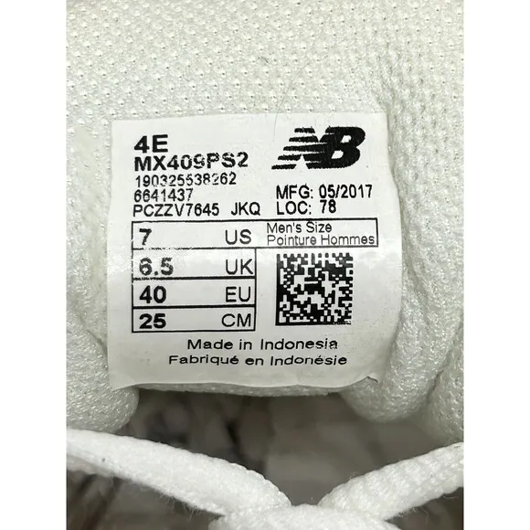 2016 New Balance 409 Mens White &amp; Light  Yellow Accents Athletic Sneakers Size 7