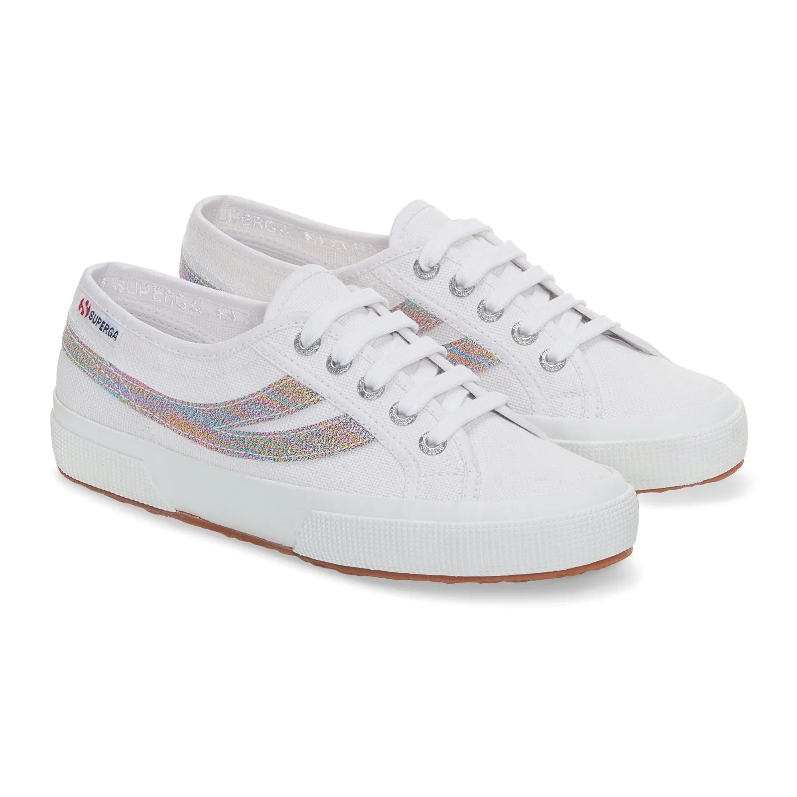 2953 Swallow Tail Lame - White Multi