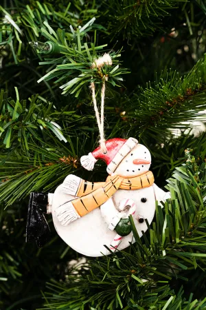 3.25 x 4 Wintertime Fun Snowman Resin Ornament