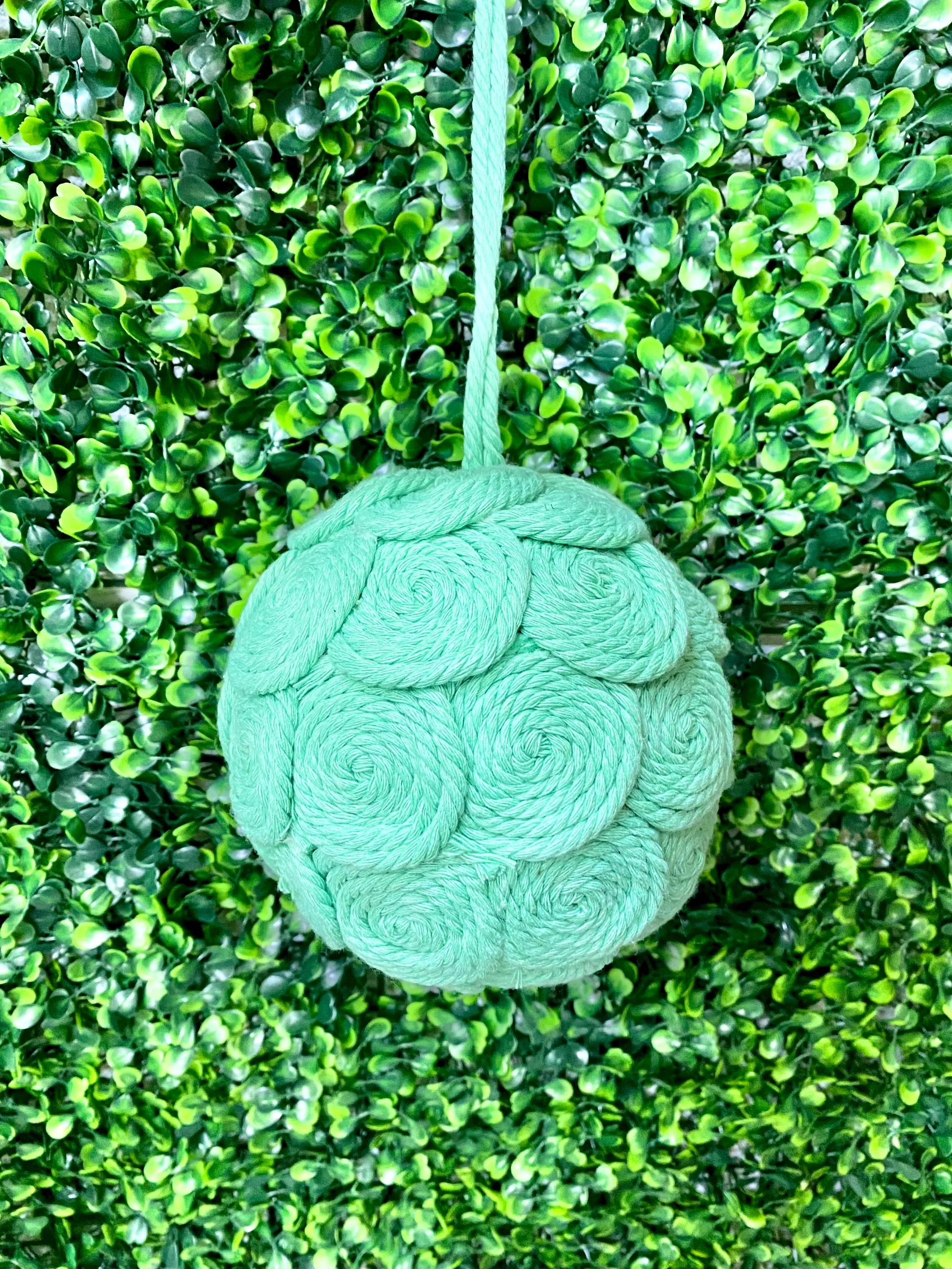 5 inch Sea-foam Jute  Ball Ornament