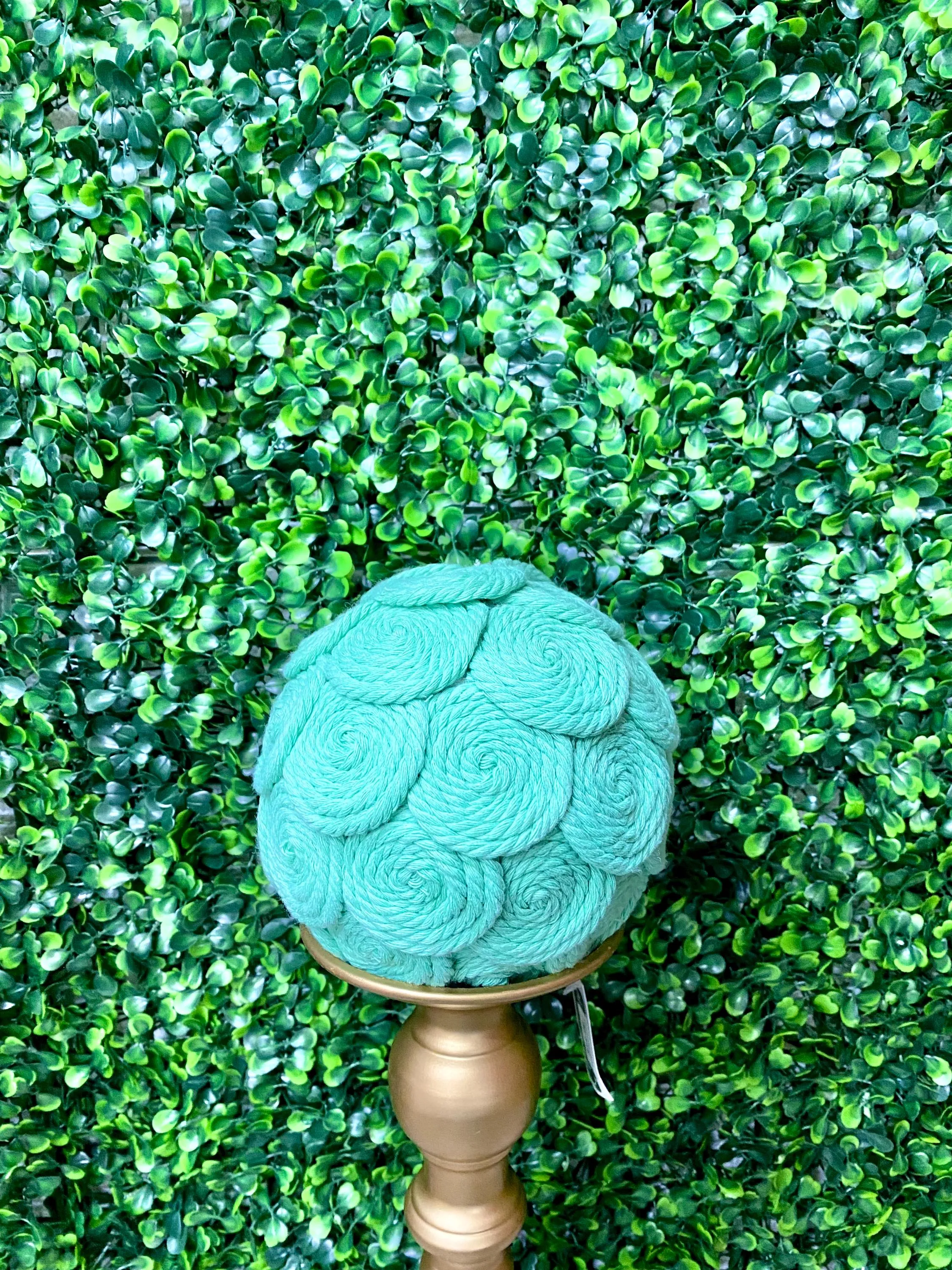 5 inch Sea-foam Jute  Ball Ornament