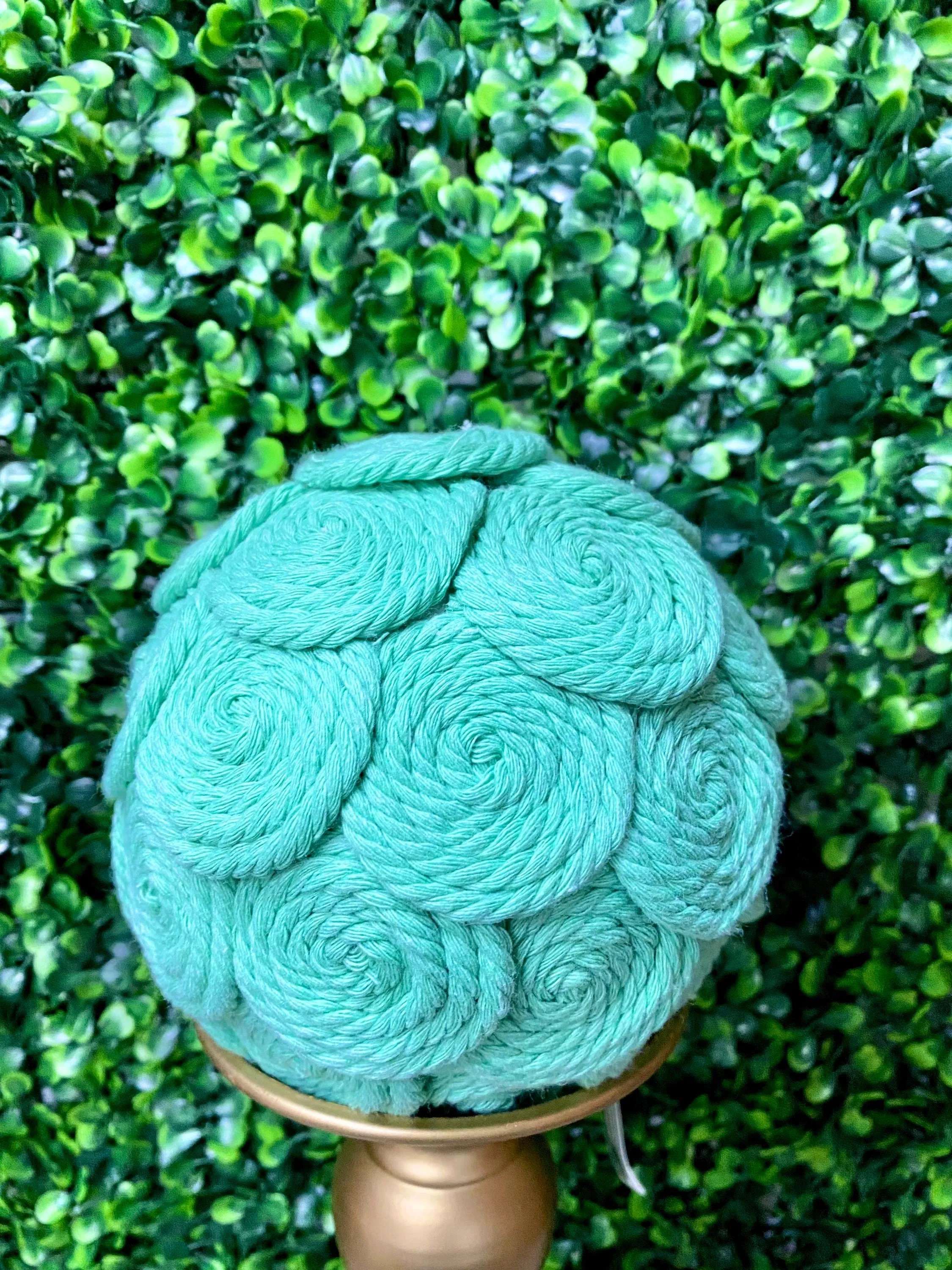 5 inch Sea-foam Jute  Ball Ornament