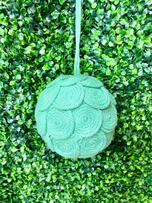 5 inch Sea-foam Jute  Ball Ornament