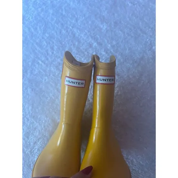 $70 Hunter Kids YELLOW ‘Classic Pull-On’ rain‎ boots Size 10