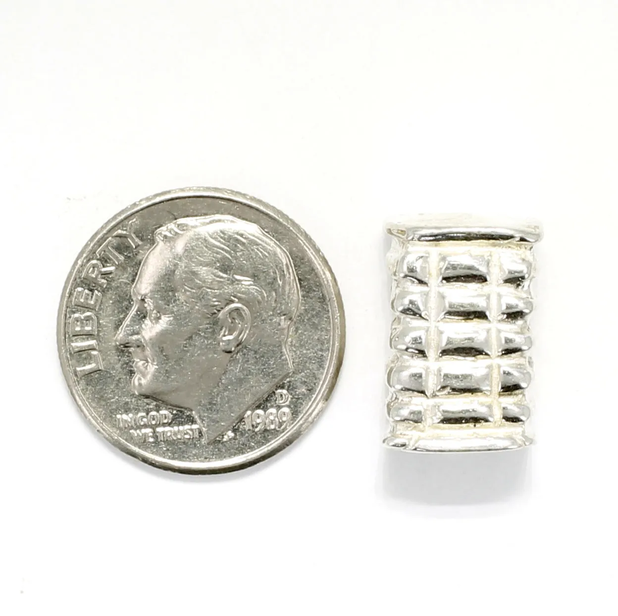 925 Sterling Silver Cotton Bale Slide Charm