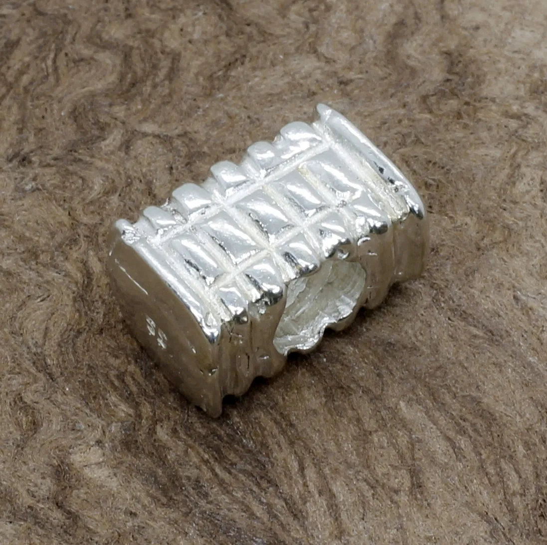 925 Sterling Silver Cotton Bale Slide Charm