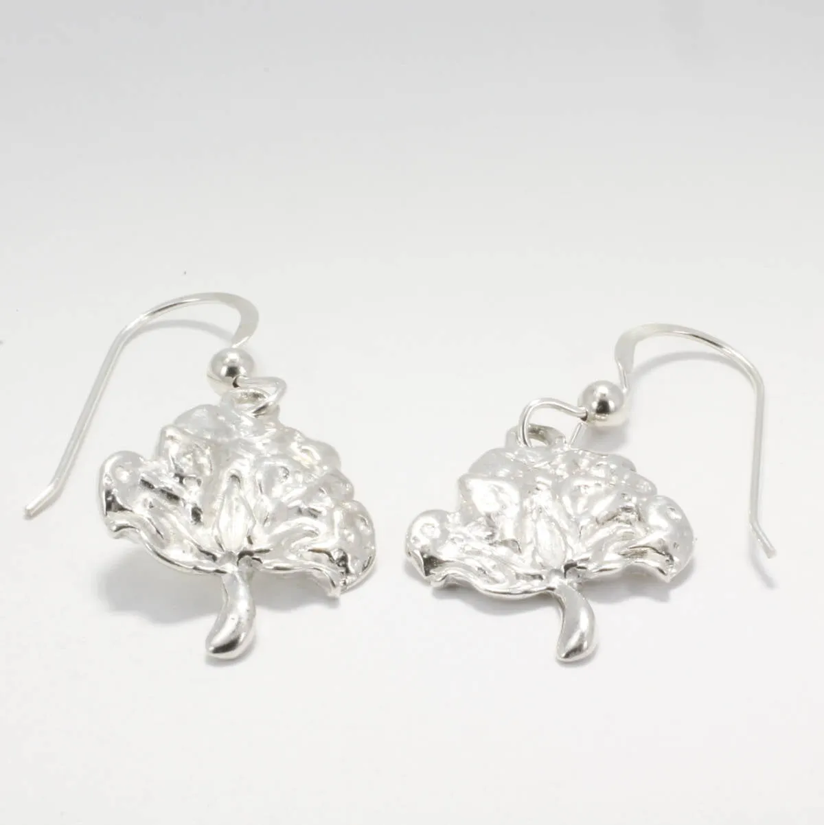 925 Sterling Silver Cotton Boll Dangle Earrings