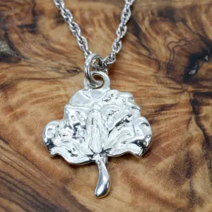 925 Sterling Silver Cotton Boll Necklace for Cotton Anniversary Gift