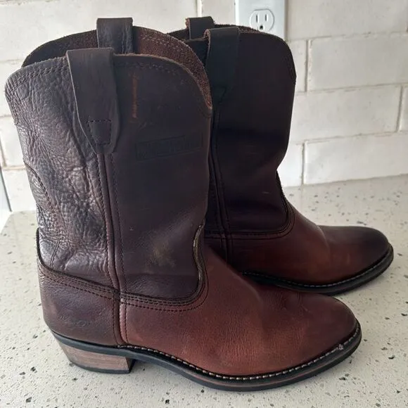 Ad Tec Men's Ranch Wellington Work Boots Oil Resistant Brown Tanned Leather 8.5M
