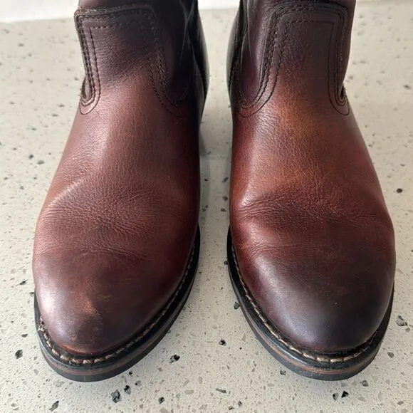 Ad Tec Men's Ranch Wellington Work Boots Oil Resistant Brown Tanned Leather 8.5M