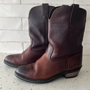 Ad Tec Men's Ranch Wellington Work Boots Oil Resistant Brown Tanned Leather 8.5M