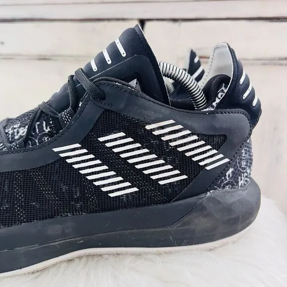 Adidas Dame 6 Hecklers Get Dealt With Black &amp; White Sneakers~ Mens Size 9.5