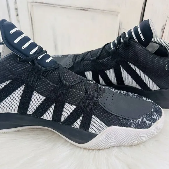 Adidas Dame 6 Hecklers Get Dealt With Black &amp; White Sneakers~ Mens Size 9.5