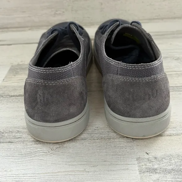 Ahnu Men’s Stockton Lace Up Low Top Sneakers Size 11.5 In Gray/Navy Laces