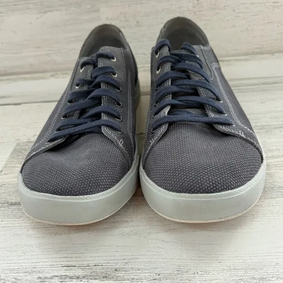 Ahnu Men’s Stockton Lace Up Low Top Sneakers Size 11.5 In Gray/Navy Laces
