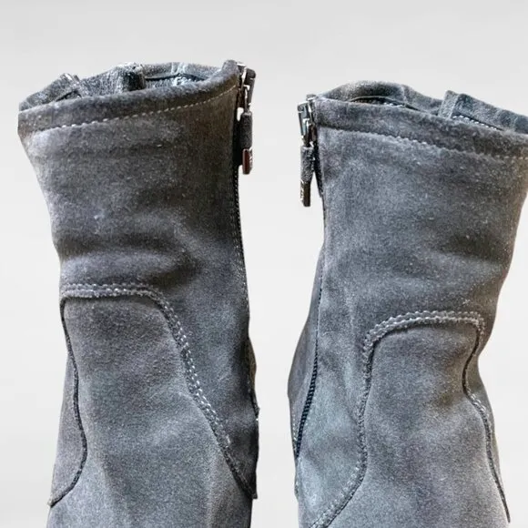 Alberto Fermani Women's Gray Suede Zip Ankle Boots Size EU 41 (US 10)