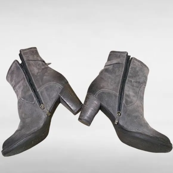 Alberto Fermani Women's Gray Suede Zip Ankle Boots Size EU 41 (US 10)