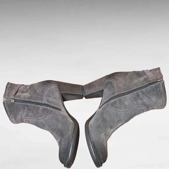 Alberto Fermani Women's Gray Suede Zip Ankle Boots Size EU 41 (US 10)