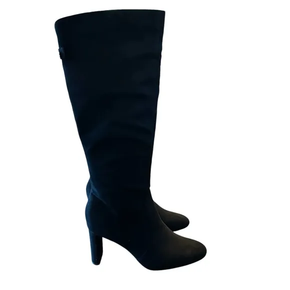 Alfani Adelayde Knee High Thin Block Heel Dress Boots Black Size 8