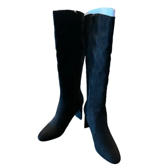 Alfani Adelayde Knee High Thin Block Heel Dress Boots Black Size 8