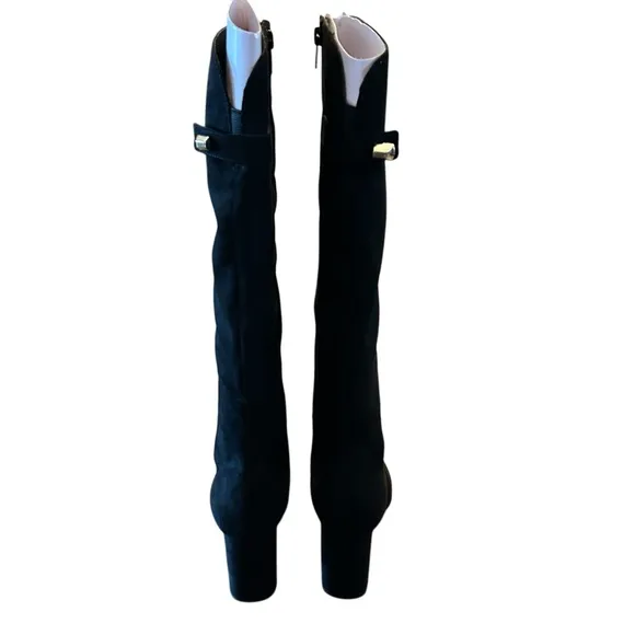 Alfani Adelayde Knee High Thin Block Heel Dress Boots Black Size 8