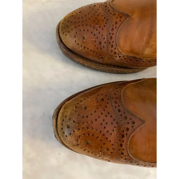 Allen Edmonds Stuttgart Men Size 11 Brown Whiskey Leather Brogue Oxford‎ READ