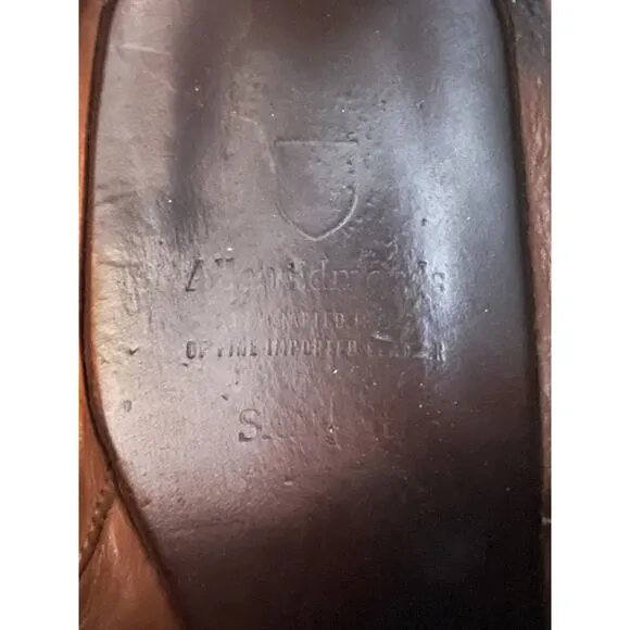 Allen Edmonds Stuttgart Men Size 11 Brown Whiskey Leather Brogue Oxford‎ READ