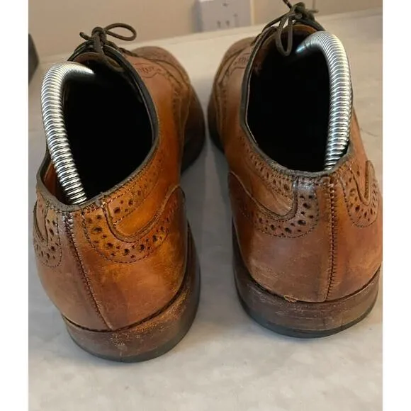 Allen Edmonds Stuttgart Men Size 11 Brown Whiskey Leather Brogue Oxford‎ READ