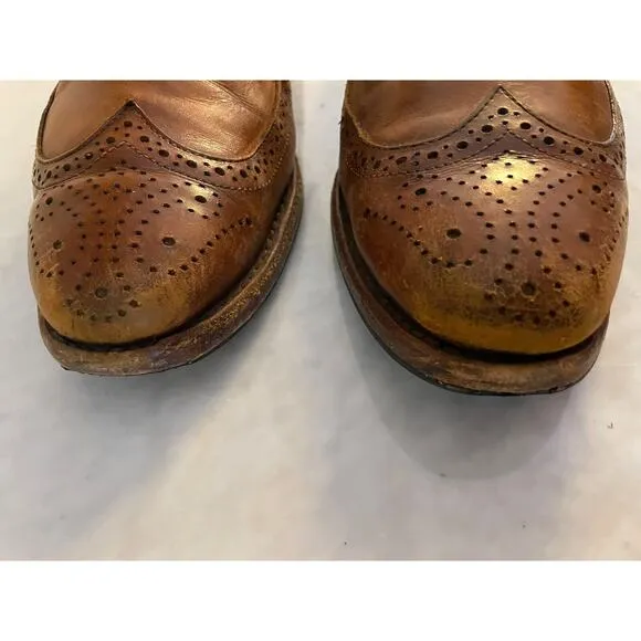 Allen Edmonds Stuttgart Men Size 11 Brown Whiskey Leather Brogue Oxford‎ READ