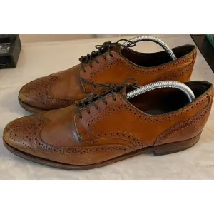 Allen Edmonds Stuttgart Men Size 11 Brown Whiskey Leather Brogue Oxford‎ READ