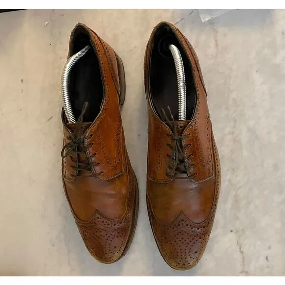 Allen Edmonds Stuttgart Men Size 11 Brown Whiskey Leather Brogue Oxford‎ READ