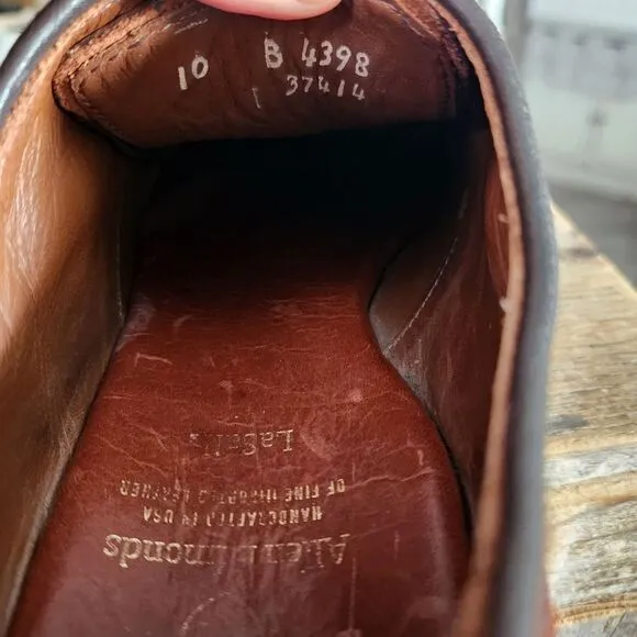 Allen Edmonds Shoes Mens 10 B  Brown Leather LaSalle Dress Shoes USA