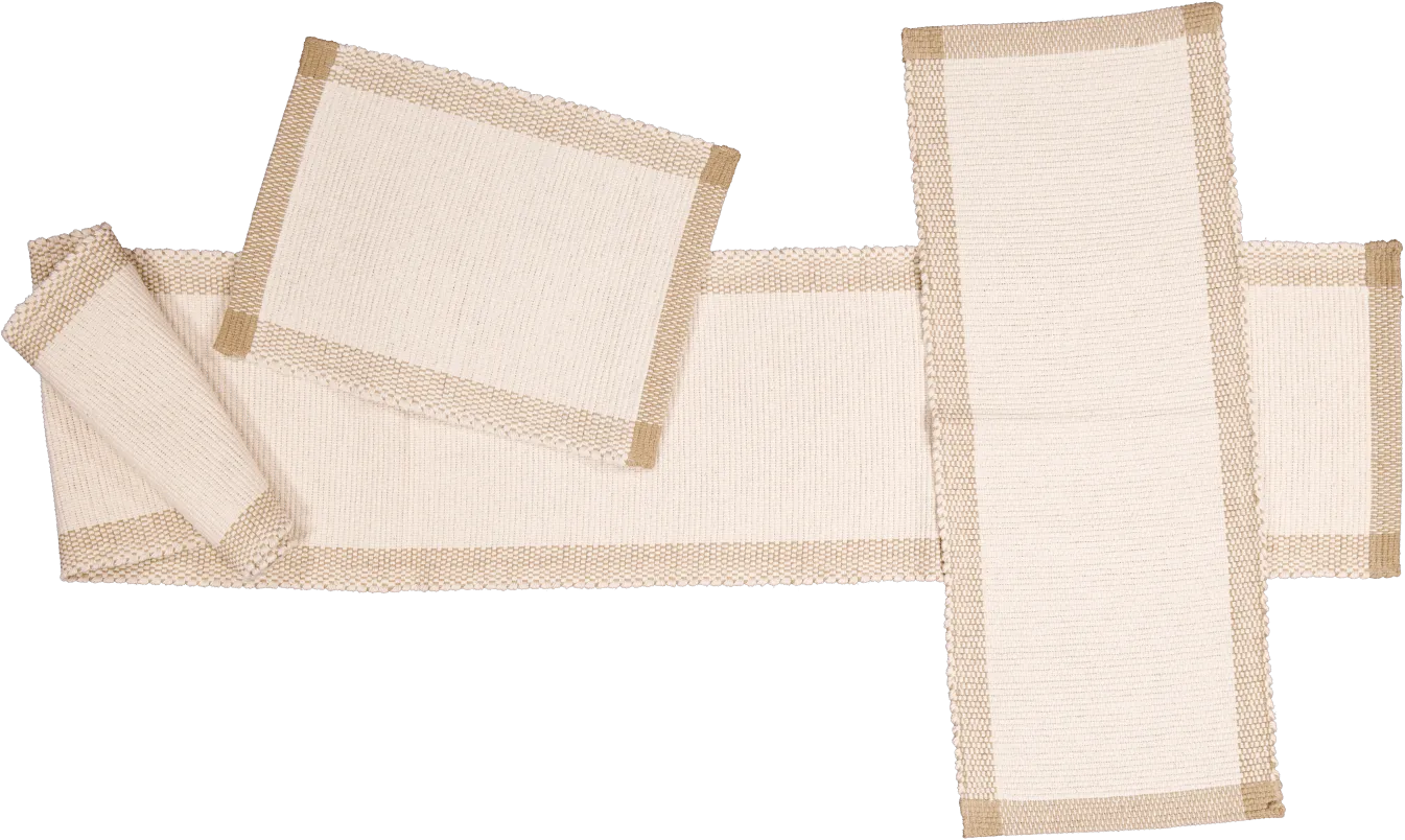 Amelia Jackson Placemat and Runners in Pebble Weave Natural with Jute Border SPM005