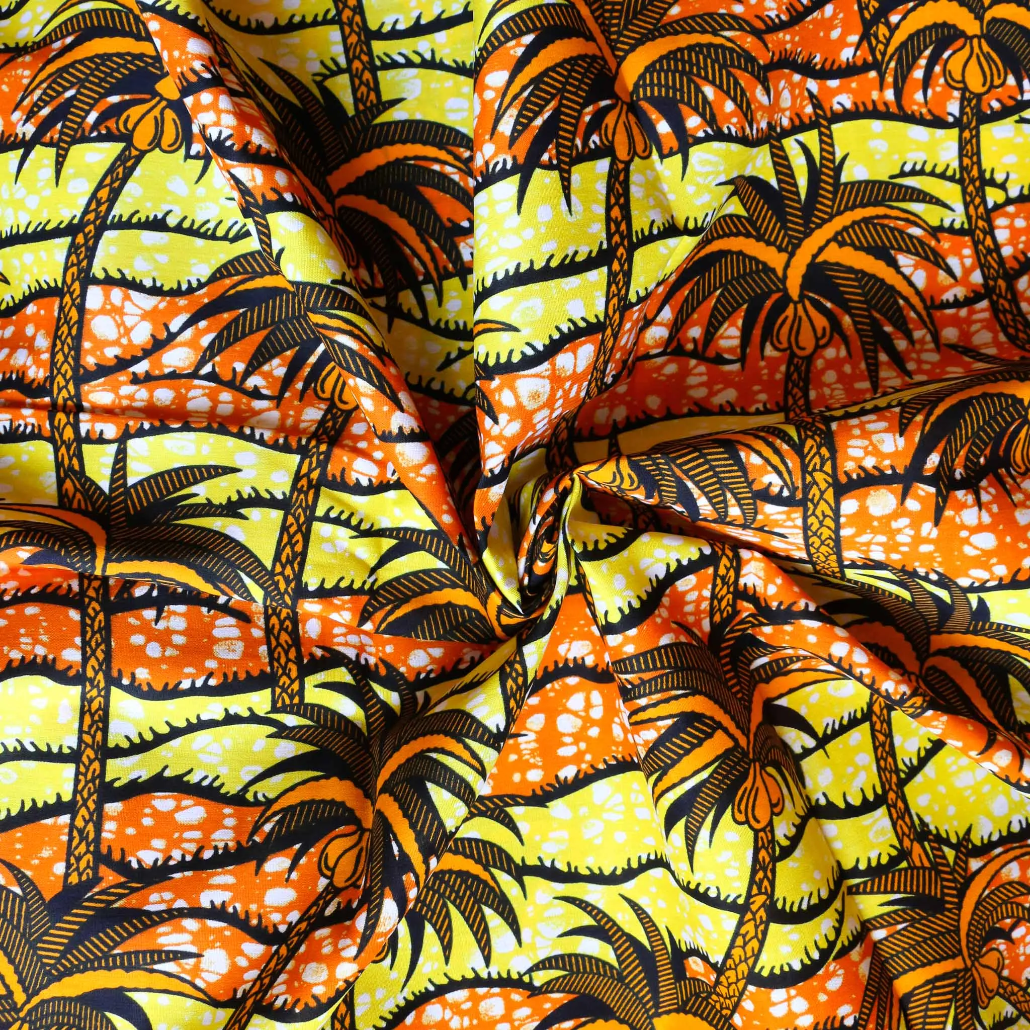 Ankara African wax cotton - Yellow