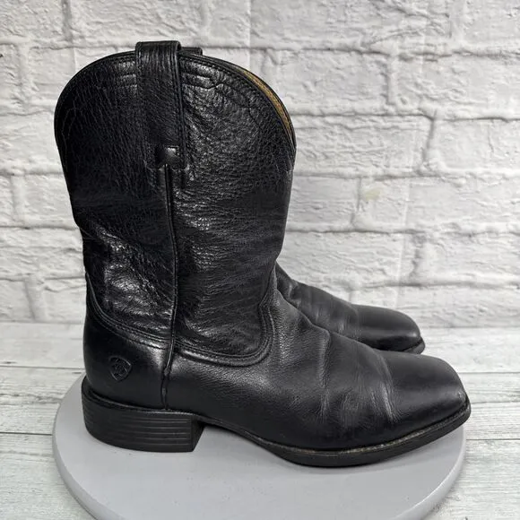 Ariat Boots Men's Size 9 D Heritage Western Black Leather Square Toe 10015291
