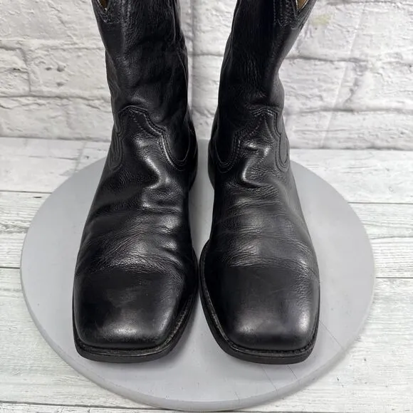 Ariat Boots Men's Size 9 D Heritage Western Black Leather Square Toe 10015291