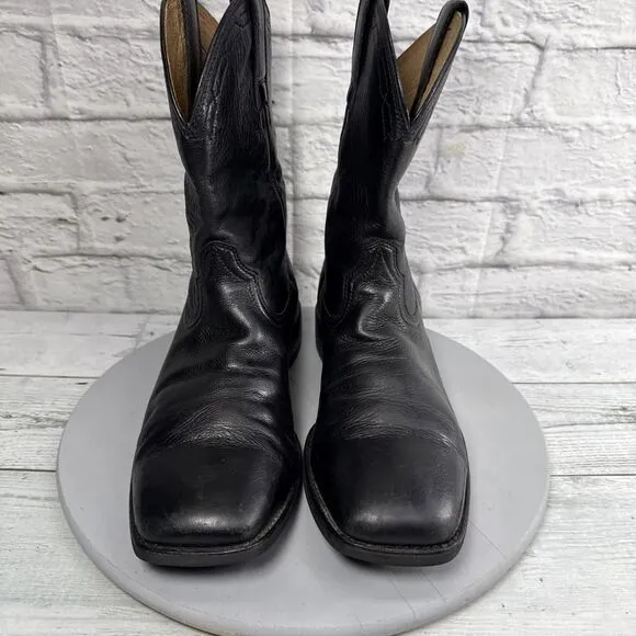 Ariat Boots Men's Size 9 D Heritage Western Black Leather Square Toe 10015291