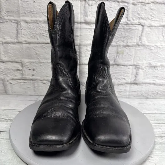Ariat Boots Men's Size 9 D Heritage Western Black Leather Square Toe 10015291
