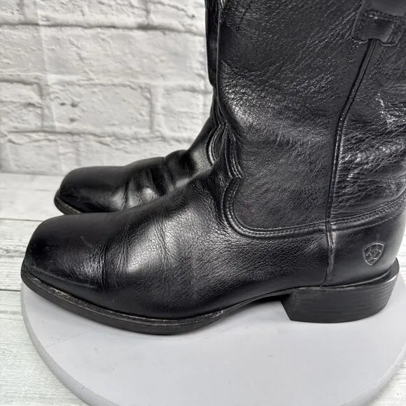 Ariat Boots Men's Size 9 D Heritage Western Black Leather Square Toe 10015291